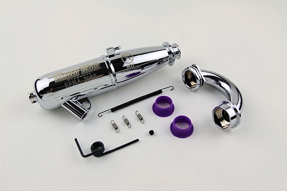 1/8 OFFROAD Inline Tuned Pipe Set, EFRA-2080 (Chrome)