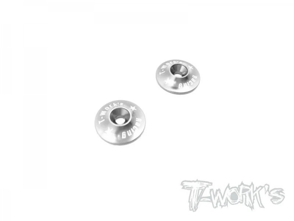 T-Works Alu 1/8 Heckflügel Unterlegscheiben - Silber (2 Stück)