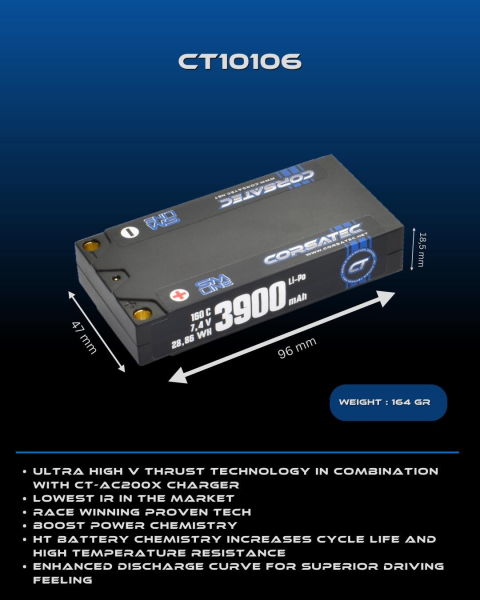 Corsatec - SM Line Lipo shorty ULCG - 2s - 164g - 3900mah