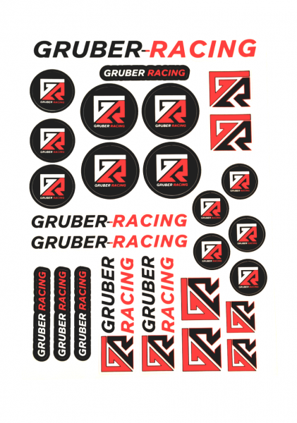 Sticker Sheet "Gruber-Racing" precut 14,5 x 21cm