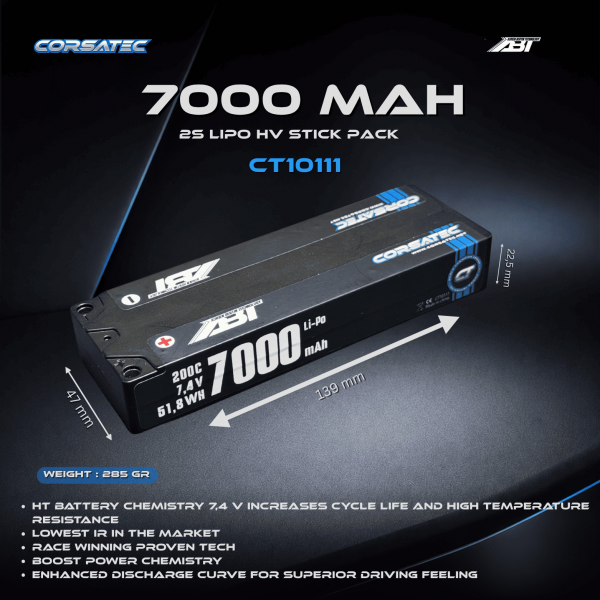 Corsatec - ABT Line HP Lipo Stick - 2s - 285g - 7000mah (Efra approved)