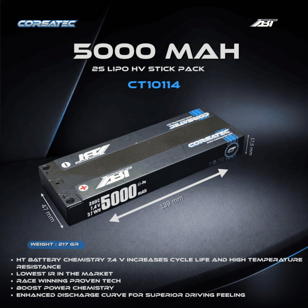 Corsatec - ABT Line HP Lipo Stick LCG - 2s - 217g - 5000mah (Efra approved)