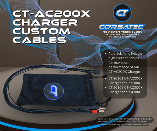 Corsatec - Ladekabel Lipo 2S - PK 4mm - inkl. Tasche