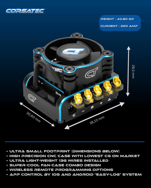 Corsatec - ESC "CTX-10RS" - Race Pro 1/10 - 220A