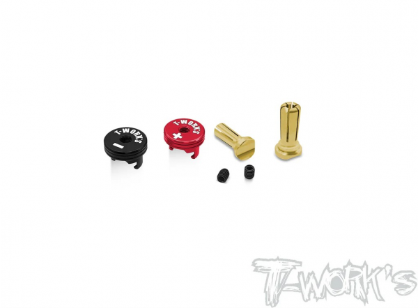 T-Works 5mm Goldstecker -13mm (Set) (Rot / Schwarz)
