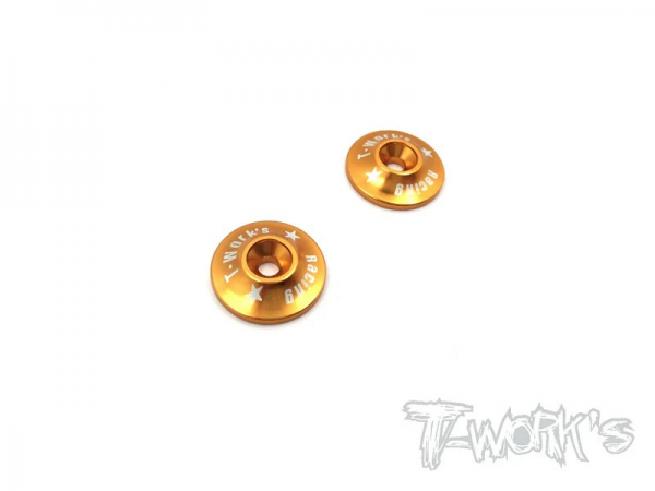 T-Works Alu 1/8 Heckflügel Unterlegscheiben - Gold (2 Stück)