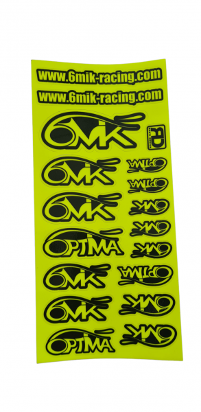 6MIK official stickers Yellow Fluo & Black - 200x250mm