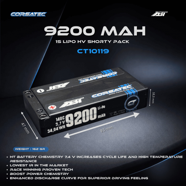 Corsatec - ABT Line HP Shorty Lipo - 1S - 162g - 9200mah - (für Modified)