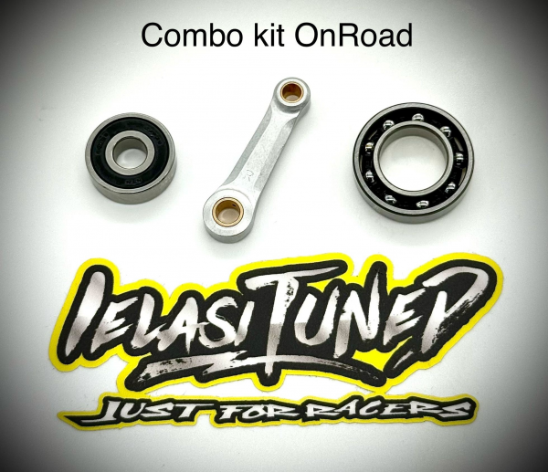 O.S. - COMBO KIT - Front & Rear Lager Stahl + Conrod "R" - für 1/8 Motoren (OnRoad) - 3pcs Pack