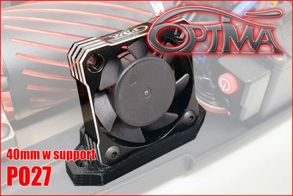 Universal motor fan - 40 mm - Black with support