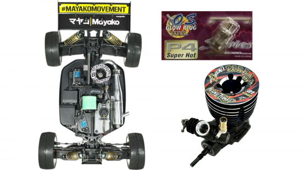 Mayako MX8-24 1:8 Nitro Buggy + Ielasituned Terra Evo engine + 12x O.S. P4 glowplug
