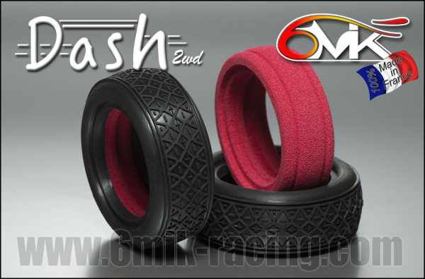 6MIK - "Dash" Front Reifen 2WD (GREEN) SOFT + Einlage "ultra" (2)