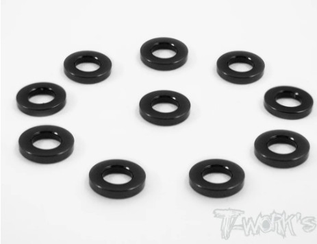 T-Works Alu 3 x 5.7 x 1,0mm Bore Washer -SCHWARZ- (10 Stück)