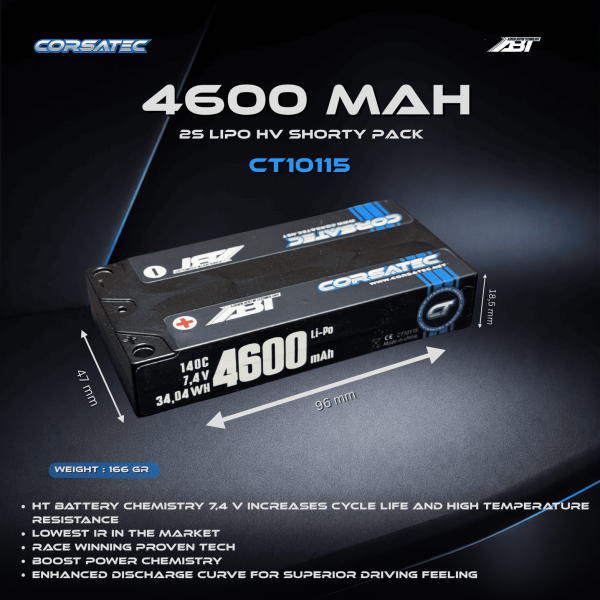 Corsatec - ABT Line HP Lipo shorty LCG - 2s - 166g - 4600mah (Efra approved)