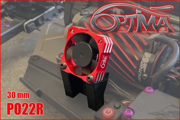 Universal motor fan - 30 mm - Red with support