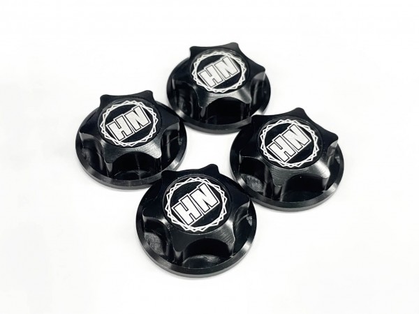Covered Serrated Wheel Nuts (P1.25) Black (4 pcs)