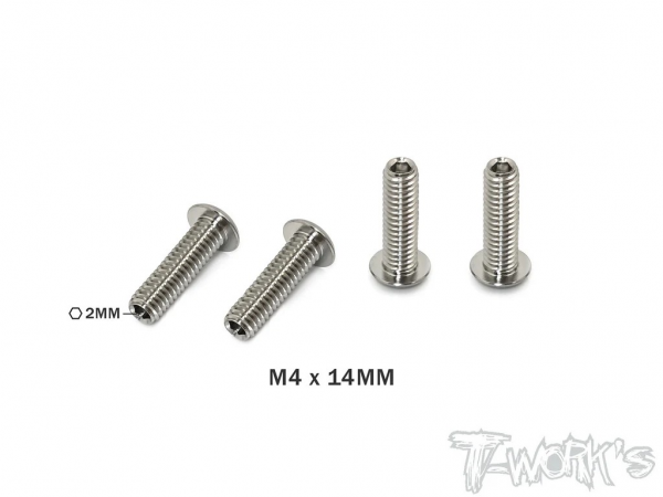 T-Works Titan Madenschrauben zur Ausfederwegsbegrenzung - M4x14mm (4 Stück)