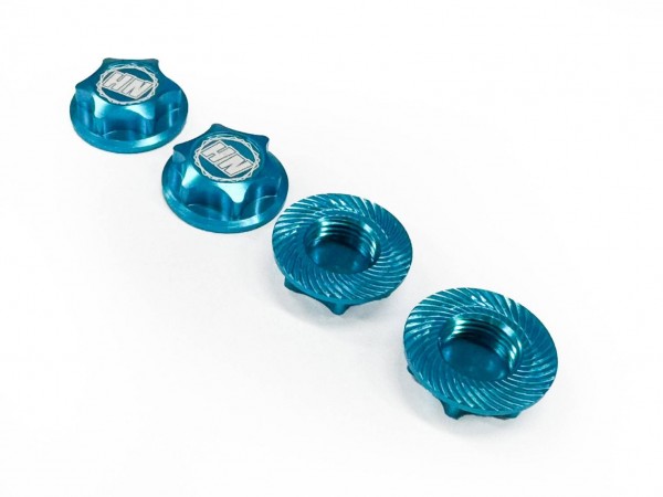 Covered Serrated Wheel Nuts (P1.25) Blue (4 pcs)
