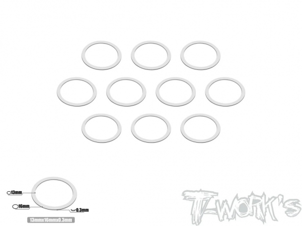 T-Works - Shim Scheiben 13 x 16 x 0,3mm (10 Stück)