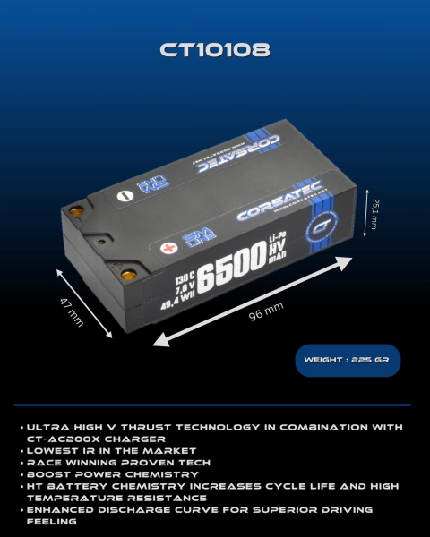 Corsatec - SM Line HV Lipo Shorty - 2S - 216g - 6500mah
