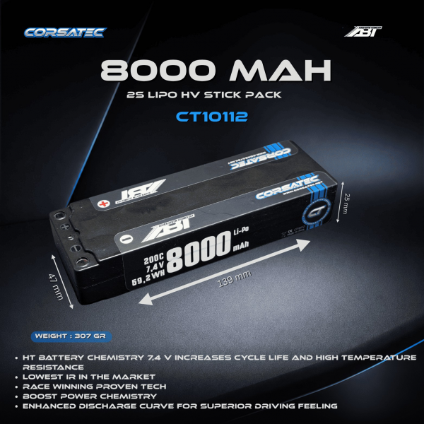 Corsatec - ABT Line HP Lipo Stick - 2s - 307g - 8000mah (Efra approved)