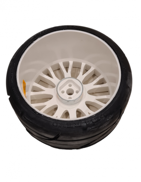 GRP GTK01-S1 XXSoft Belted Tires With Spoked Silver Wheels (Set Of 4) - 1:8 Scale RC GT/Touring