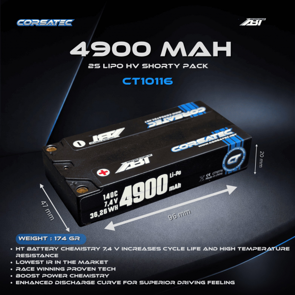 Corsatec - ABT Line HP Lipo shorty LCG - 2s - 174g - 4900mah (Efra approved)
