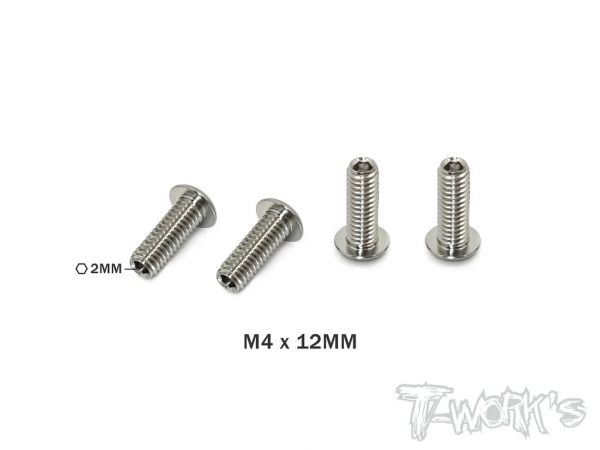 T-Works Titan Madenschrauben zur Ausfederwegsbegrenzung - M4x12mm (4 Stück)