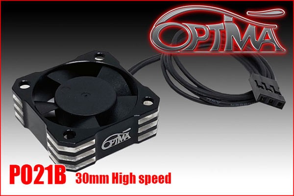 Alu 30 mm cooling fan - Black (High speed)