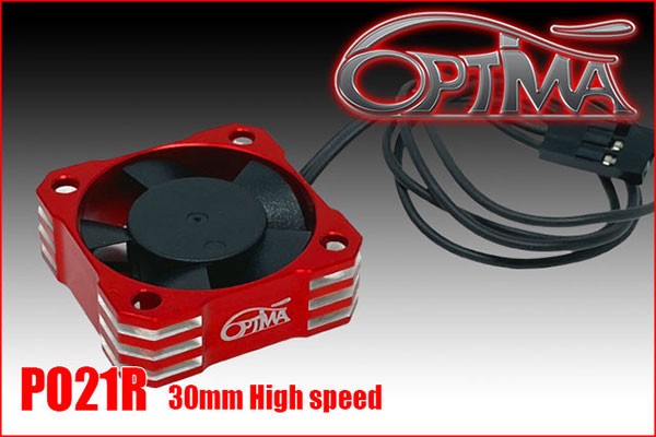 Alu 30 mm cooling fan - Red (High speed)