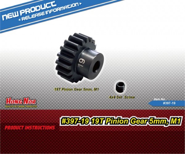 19T Motor Gear/5mm,M1