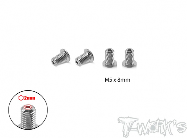 T-Works Titan Madenschrauben zur Ausfederwegsbegrenzung - M5x8mm (4 Stück)