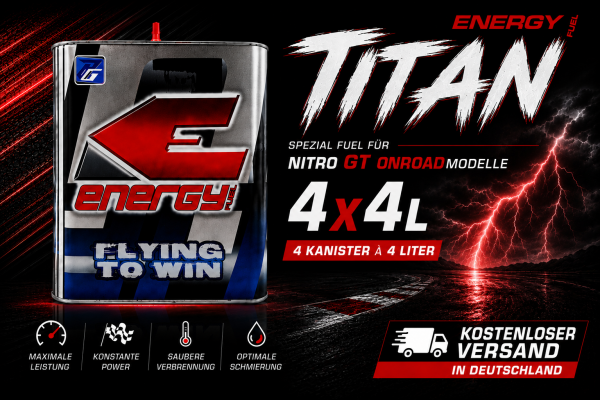 ENERGY "Titan" 16% EU ON-ROAD -FOR GT- 4x4 Liter Kannen (16Liter) KOSTENLOSER VERSAND DE