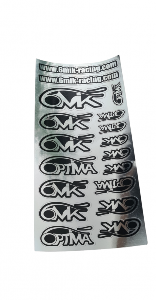 6MIK official stickers Silver & Black - 200x250mm