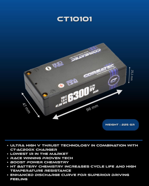 Corsatec - SM Line HV Lipo shorty - 2s - 225gr - 6300mah