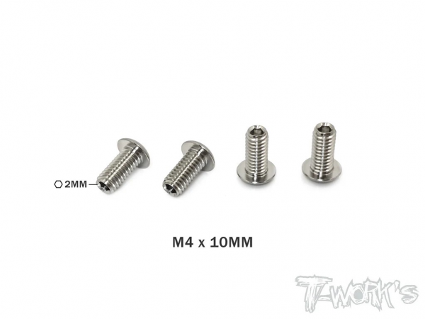 T-Works Titan Madenschrauben zur Ausfederwegsbegrenzung - M4x10mm (4 Stück)