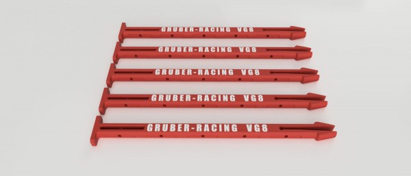 GR - Reifenhalter - für 1:8 Onroad Reifen - Rot/weiß - (5er Set)