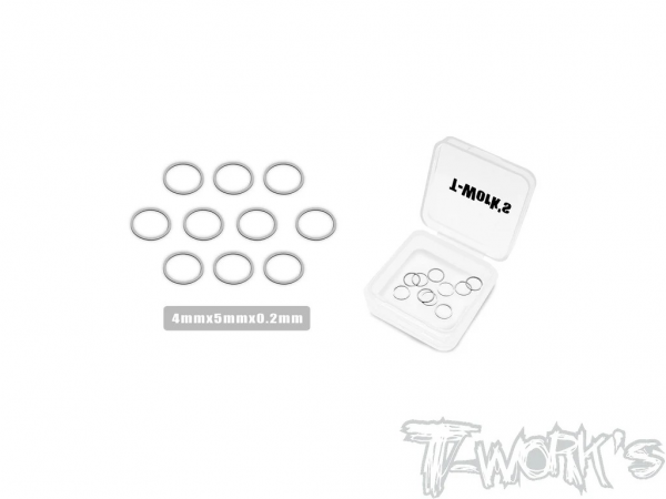 T-Works Oberdeck Scheiben 4x5x0.2mm für Xray X4 /X4'23/X4F'24/X4'25 (10 pcs)